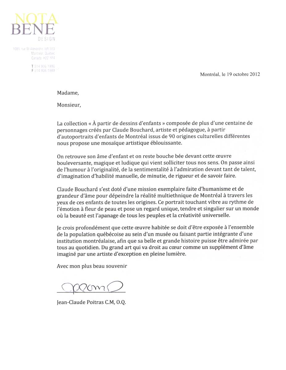 2012 Jean-Claude Poitras C.M, O.Q. NOTA BENE DESIGN